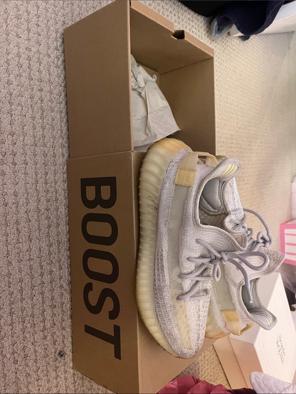 Yeezy Boost 350 V2 Cream/Tan Knit Sneakers